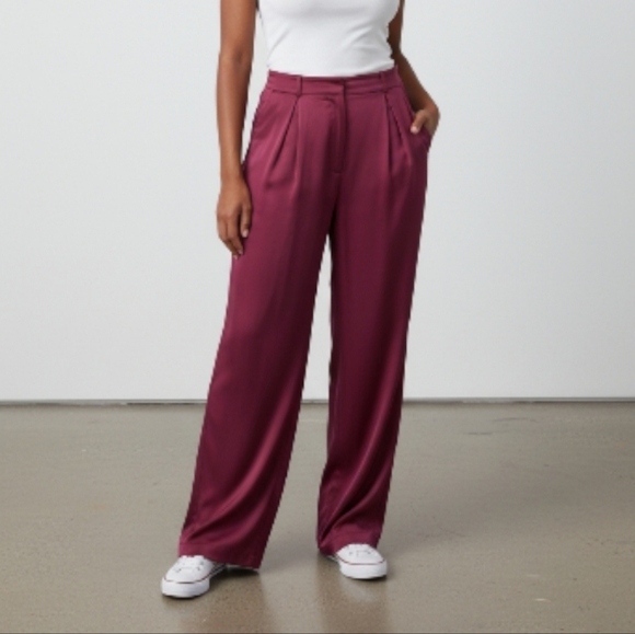 SHEIN Pants - Deep Red Pants With A Satin Feel